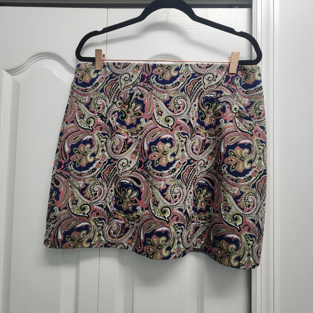 Pink and Green Mini Skater Skirt for Resort Wear